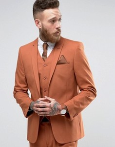 Красно-оранжевый пиджак скинни ASOS - Рыжий