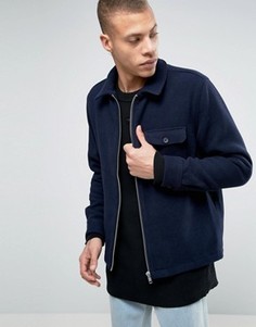 Шерстная куртка с 2 карманами Weekday Greg - Темно-синий