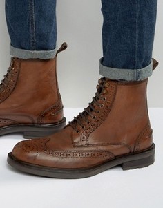 Светло-коричневые кожаные ботинки-броги Dead Vintage - Рыжий