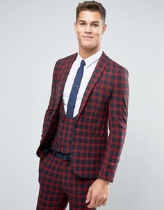 Сине-красный пиджак суперузкого кроя ASOS - Красный