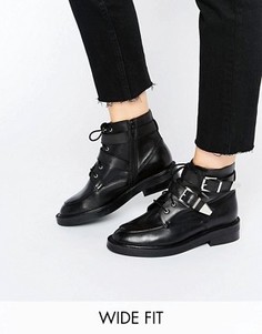 Кожаные ботильоны для широкой стопы ASOS ABE - Черный