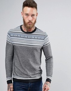 Серый трикотажный джемпер с узором ASOS - Серый