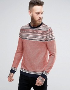 Розовый трикотажный джемпер с узором ASOS - Бежевый