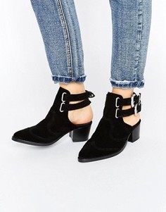 Кожаные ботинки в стиле вестерн ASOS RIVA - Черный