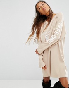 Трикотажное платье с принтом Love Your Mother ASOS ECO - Бежевый