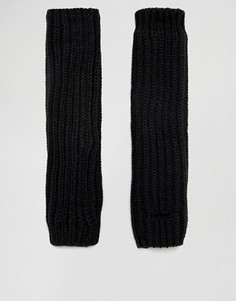 Черные перчатки без пальцев с манжетами ASOS - Черный