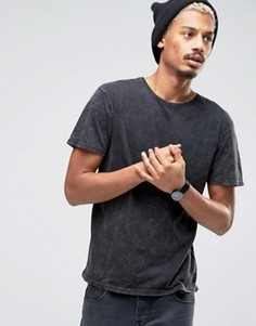 Футболка с эффектом кислотной стирки Quiksilver Crosse Key - Черный