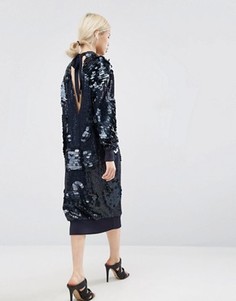Платье миди с пайетками ASOS WHITE - Черный