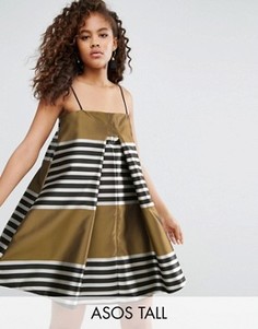 Жаккардовое платье мини в полоску ASOS TALL - Мульти