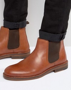 Светло-коричневые кожаные ботинки челси с натуральной подошвой ASOS - Рыжий