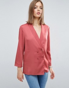 Длинная пижамная блузка ASOS Premium - Розовый