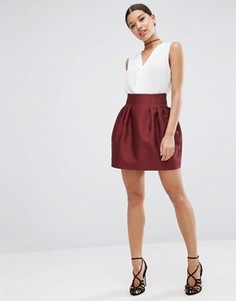Атласная мини-юбка ASOS - Красный