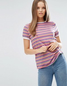 Полосатая футболка в стиле ретро с окантовкой ASOS - Мульти
