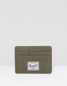 Визитница цвета хаки Herschel Supply Co Charlie - Зеленый