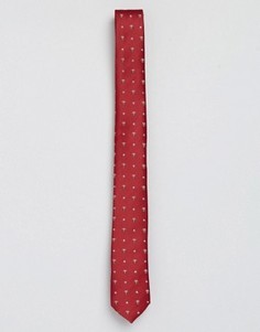 Новогодний галстук с принтом звезд и подарков ASOS - Красный