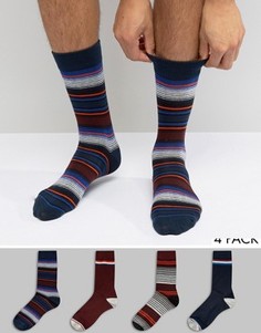 4 пары носков с полосками Jack &amp; Jones - Мульти