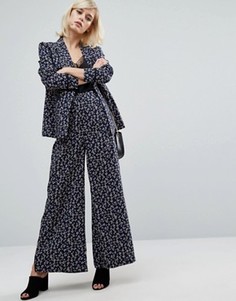 Комбинируемые брюки с принтом Fashion Union - Синий