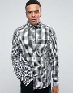 Узкая рубашка в клеточку с воротником на пуговицах Jack &amp; Jones Originals - Белый