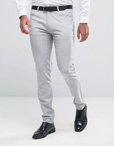Бледно-серые супероблегающие строгие брюки с 5 карманами ASOS - Серый