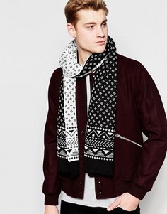 Двусторонний шарф с узором фейр-айл Jack &amp; Jones Pat - Черный