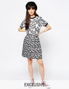 Юбка-килт с принтом губ Le Kilt for ASOS - Мульти