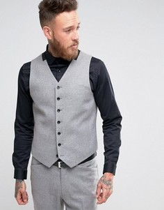 Светло-серый жилет зауженного кроя ASOS - Серый