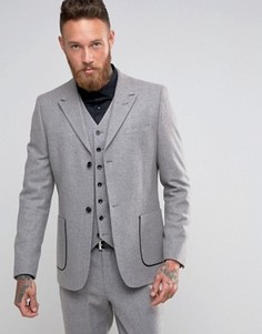 Светло-серый суперузкий пиджак ASOS - Серый