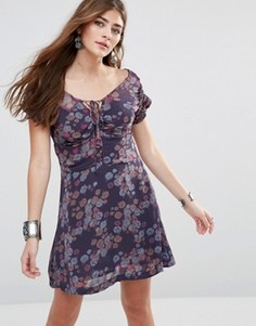 Платье с принтом Free People Yours Truly - Синий