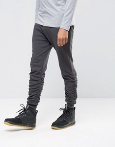 Выбеленные черные джоггеры скинни со сборками ASOS - Черный