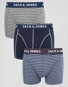 Набор из 3-х боксеров-брифов в полоску Jack &amp; Jones - Мульти