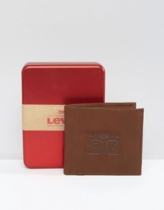 Коричневый кожаный кошелек с тиснением Levis - Коричневый Levis®