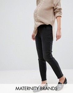 Выбеленные зауженные джинсы для беременных New Look Maternity - Черный