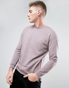 Свитшот с молнией сбоку и заниженной линией плеч Jack &amp; Jones Originals - Розовый