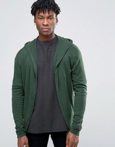 Вязаный кардиган с капюшоном ASOS - Синий