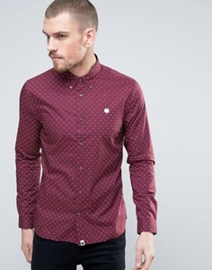 Бордовая футболка-поло классического кроя в горошек Pretty Green - Красный