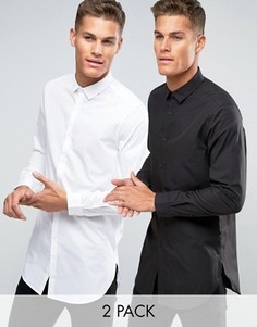 2 супердлинные рубашки (белая/черная) ASOS - СКИДКА - Мульти