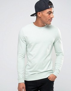 Легкий облегающий свитшот зеленого цвета ASOS - Синий