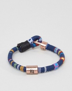 Синий плетеный браслет с ацтекским узором Icon Brand - Синий
