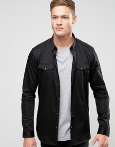 Черная строгая рубашка классического кроя в стиле вестерн New Look - Черный