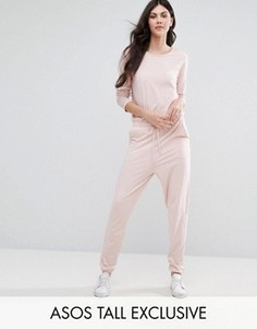 Комбинезон с длинными рукавами и завязкой на талии ASOS TALL LOUNGE - Серый