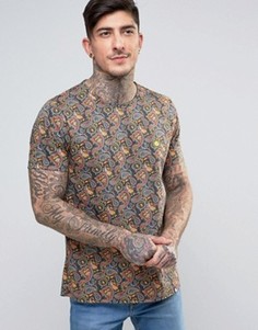 Футболка со сплошным принтом пейсли Pretty Green Gretton - Черный