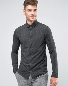 Узкая рубашка-премиум из пике Jack &amp; Jones - Серый