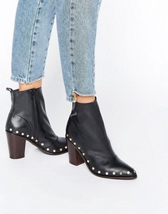 Кожаные ботильоны с заклепками ASOS ENTITY - Черный