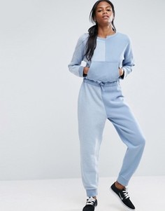 Выбеленный трикотажный комбинезон ASOS - Синий