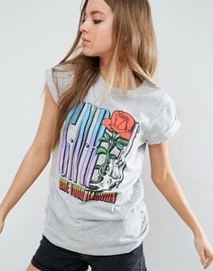 Футболка с принтом Guns and Roses ASOS - Серый