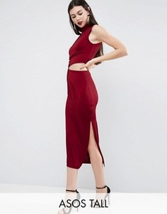 Платье миди с высокой горловиной ASOS TALL - Красный