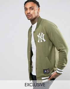 Флисовая университетская куртка Majestic Yankees эксклюзивно для ASOS - Зеленый