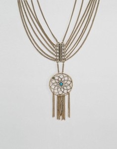 Броское ярусное ожерелье с ловушкой снов Ashiana - Золотой