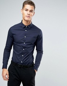 Темно-синяя супероблегающая рубашка ASOS - Темно-синий
