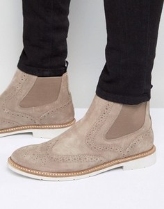 Замшевые ботинки с перфорацией в стиле броги Tommy Hilfiger Metro - Stone